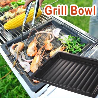 Barbecue Bakplaat Non-stick Koekenpan Outdoor Barbecue Gereedschap Barbecue Voor Camping En Families Eenvoudige Reiniging @ T