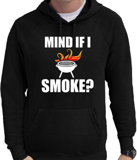 Barbecue cadeau hoodie Mind if I smoke zwart voor heren - bbq hooded sweater S