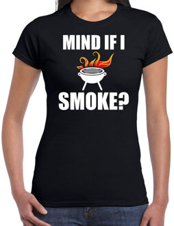 Barbecue cadeau shirt Mind if I smoke zwart voor dames - bbq shirts L