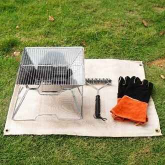 Barbecue Fire Deken Glasvezel Isolatie Mat Voor Outdoor Camping Picknick Fire Beschermende Doek Vlamvertragende Grill Matten