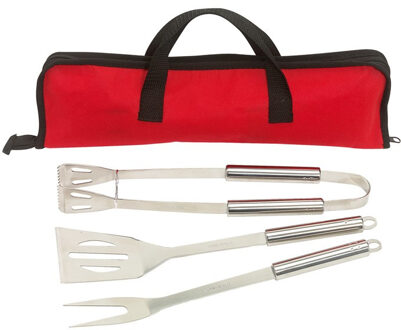 Barbecue gereedschap set RVS 4-delig met opbergtas - Barbecuegereedschapset