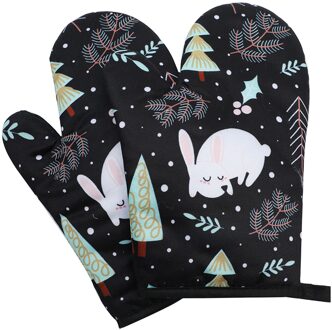 Barbecue Handschoenen Hittebestendige Ovenwanten Keuken Grill Isolatie Magnetron Handschoenen Bakken Potholder Hand45 #