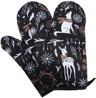 Barbecue Handschoenen Hittebestendige Ovenwanten Keuken Grill Isolatie Magnetron Handschoenen Bakken Potholder Hand45 #