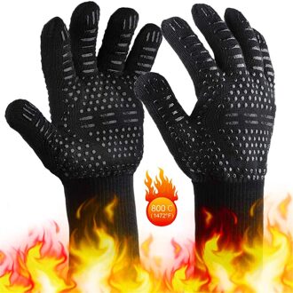Barbecue Oven Hoge Temperatuur Handschoenen Warmte Isolatie Anti-Brandwonden Magnetron Bbq Handschoenen Hittebestendige Oven Lassen Handschoenen