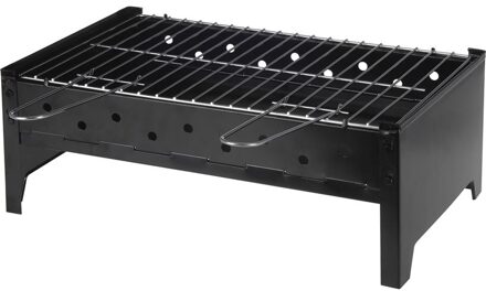 Barbecue rechthoekig metaal opvouwbaar Zwart