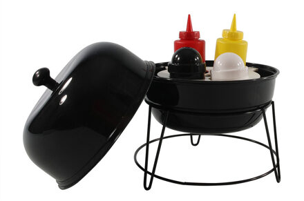 Barbecue sauzenset met peper en zout vaatje 20 x 25 cm tafeldecoratie - Barbecuegereedschapset Multikleur