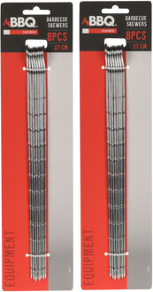 Barbecue Spiesen - 16x - Metaal - 27,5 cm - Rond Handvat - BBQ