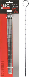 Barbecue Spiesen - 8x - Metaal - 27,5 cm - Rond Handvat - BBQ