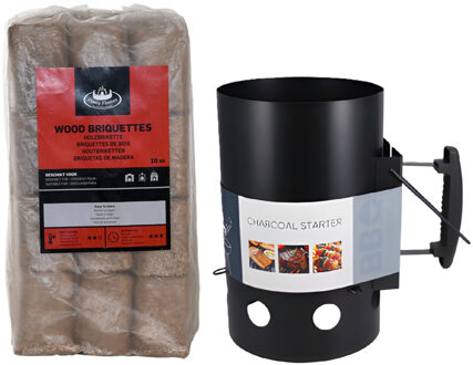 Barbecue startset - bbq - houtskoolaansteker - bbq starter - 10 kilo briketten