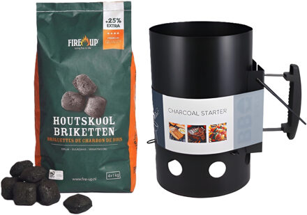 Barbecue startset - bbq - houtskoolaansteker - bbq starter - 5 kilo briketten