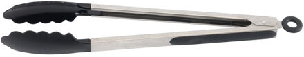 Barbecue tang - RVS/kunststof - 30 cm - sluitsysteem - barbecue benodigheden