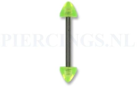 Barbell acryl 1.6 mm spikes geel
