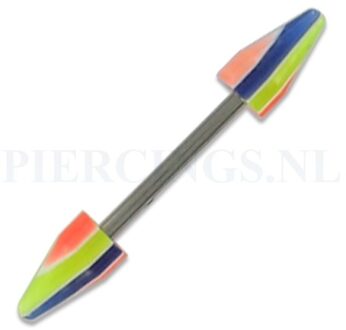 Barbell acryl cones geel blauw oranje