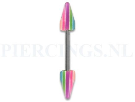 Barbell acryl cones regenboog kleuren