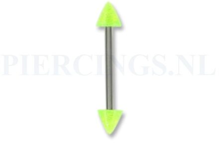 Barbell acryl spike 1.6 mm geel glitter