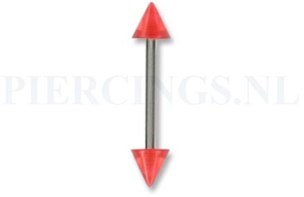 Barbell acryl spike 1.6 mm rood