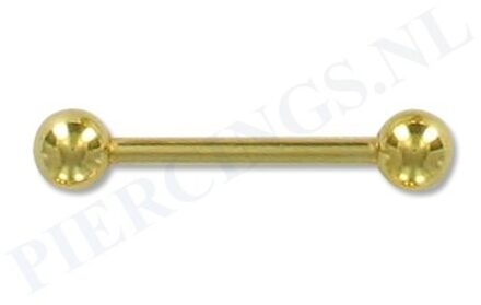 Barbell goud kleur 16 mm 6 mm