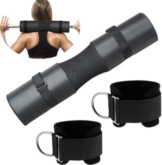 Barbell Pad Voor Standaard Olympische Barbells Met Veiligheid Bandjes Foam Pad Voor zwart