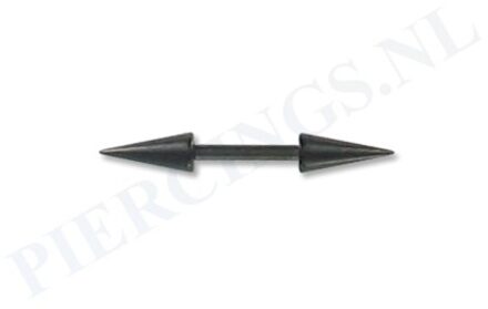 Barbell zwart lange spikes 6 mm 6 mm