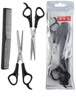 Barber Scissors Suit 440 Steel 6 Inch Hair Scissors Set Cutting Barber Salon Haircut Thinning Shears Hairdressing Scissors