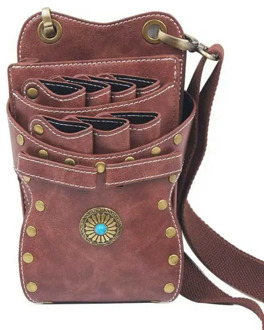 Barber Shears Holster Scissors Holder Pouch PU Leather Hairdressing Tool Case Bag 517D