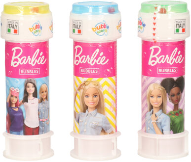 Barbie 3x Barbie bellenblaas flesjes met bal spelletje in dop 60 ml voor kinderen