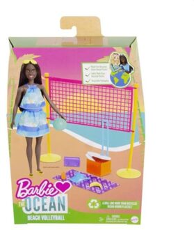 Barbie beachvolleybalset Loves The Ocean roze/blauw 4-delig Multikleur