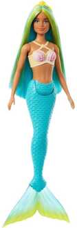 Barbie Dreamtopia - Zeemeerminpop - Blauw en geel haar en turquoise staart Pop