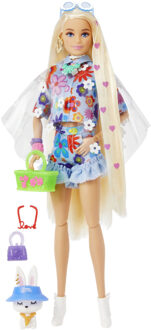 Barbie Pop Barbie Fashionista Barbie Extra Flower Dress (4 Stuks) Multikleur
