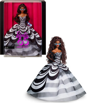 Barbie Signature - 65th Anniversary Collectible - Brown hair, black and white gown Pop