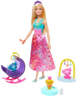 Barbie tienerpop Dreamtopia Pets 30 cm 10-delig Roze