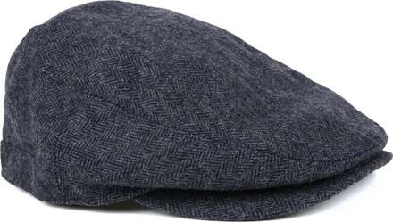 Barbour Barlow Flat Cap Herringbone Navy Blauw - M,L,XL