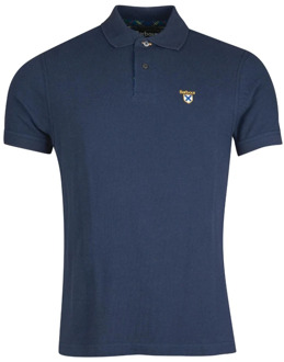 Barbour Crest Logo Tartan Polo Shirt Barbour , Blue , Heren - 2Xl,M