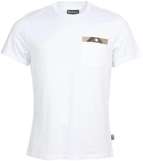 Barbour Durness Pocket T-shirt Barbour , White , Heren - Xl,L,M,S