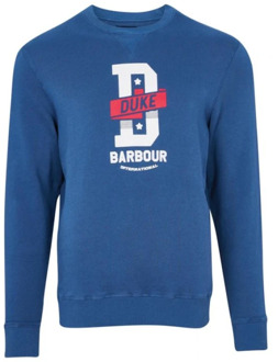 Barbour Famous Duke Sweatshirt in Mid Blue Barbour , Blue , Heren - L