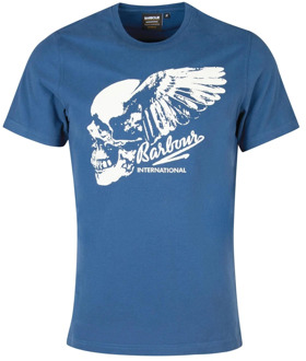 Barbour Grafische Print T-Shirt Barbour , Blue , Heren - 2Xl,Xl,L,M