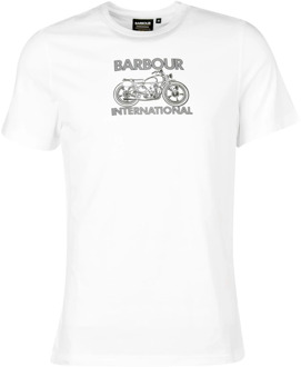 Barbour Grafische Print T-Shirt Barbour , White , Heren - 2Xl,Xl,L,M