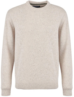 Barbour Grijze Sweaters met Klassiek Crewneck Design Barbour , Beige , Heren - 2Xl,Xl,M