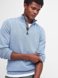 Barbour Half Zip Trui Lichtblauw - L,XL,XXL