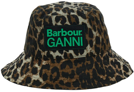 Barbour Leopard Print Bucket Hat Barbour , Brown , Dames - M,M/L