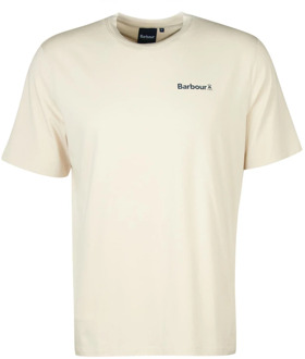 Barbour Logo T-shirt met Barbour-coördinaten Barbour , Beige , Heren - 2Xl,Xl,L,M