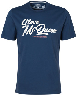 Barbour Murrey Grafisch T-Shirt - Steve McQueen Collectie Barbour , Blue , Heren - 2Xl,Xl,L,M,3Xl