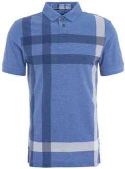 Barbour Oversized Tartan Polo Shirt in Chambray Barbour , Blue , Heren - Xl,L,M,S