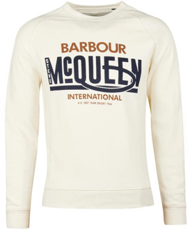 Barbour Randall Crew Sweatshirt in Whisper White Barbour , White , Heren - 2Xl,Xl,L,M,S
