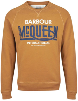 Barbour Randall Crew Sweatshirt met Cornelius Borduurwerk Barbour , Orange , Heren - Xl,L,M,S