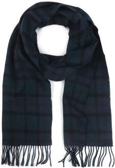 Barbour Sjaal Tartan Lamswol Klassiek Donkerblauw