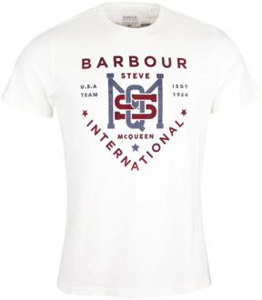 Barbour SMQ Jet T-Shirt Whisper White Barbour , White , Heren - XL