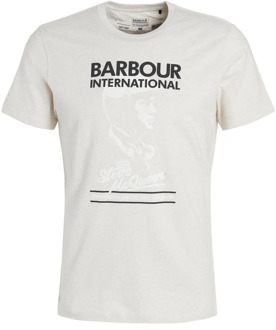 Barbour Steve McQueen Motorprint T-Shirt Barbour , Beige , Heren - Xl,L,M