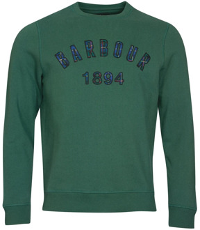 Barbour Tartan Logo Crew Sweatshirt Barbour , Green , Heren - Xl,M,S
