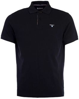 Barbour Tartan Pique Polo Shirt, Zwart Modern Barbour , Black , Heren - Xl,L,M,S